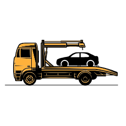 black orange vintage tow truck logo (2)